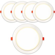 가온엘이디 LED 다운라이트 15W, 화이트(매입등), 주백색(조명), 5개