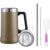 아르크 스테인레스 캔드릭 텀블러 710ml + 뚜껑 + 스테인레스 빨대 + 빨대 세척솔 + 실리콘 커버 + 텀블러 세척솔 세트, 탄(텀블러)