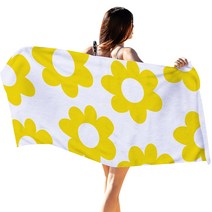 윰스 플라워 대형 비치타올, 옐로우, 1개