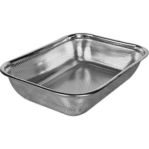 퀸센스 올스텐 펀칭 사각 바구니, 실버