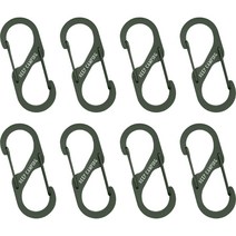 KEEP 캠핑 S자 레터링 양방향 스틸 키링 고리 카라비너 8p, 카키