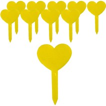 12라운드 하트 화분 팻말 꽂이 10p, 옐로우