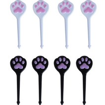 큐트미 고양이 발바닥 모양픽 화이트 4p + 블랙 4p 세트 MP076, 1세트