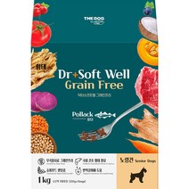 더독 강아지 노령견용 닥터소프트 웰 그레인프리 소프트사료 황태, 생선, 1kg, 1개
