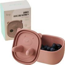 퍼기 곰돌이 이지그립 유아 간식 실리콘 보관용기 300ml, 1개, 드라이로즈