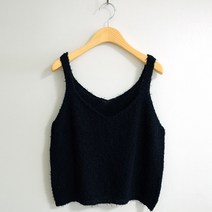 럽스 이로 민소매 니트 나시 끈 조끼