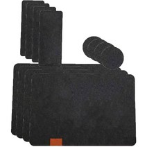AM라이프 심플 테이블 코스터 + 식기가방 + 테이블매트 4인세트, 코스터(10 x 10 cm), 식기가방(25 x 8 cm), 테이블매트(30 x 43.5 cm)