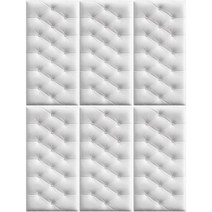 룸마인 접착식 폼블 벽 매트 쿠션 70cm x 35cm x 두께 5mm, 03 화이트, 6개