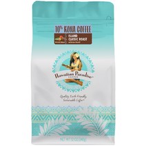 하와이안파라다이스커피 하와이 코나 클래식 로스트 커피, 홀빈, 340g, 1개