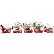 오늘의공감 자동차 장식 고양이 피규어 5종 세트, 05, 1세트