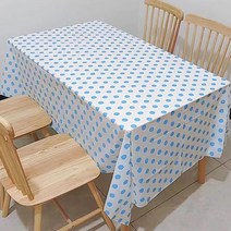 캐치 컬러풀 도트 파티 테이블보 4p, 화이트 블루, 137 x 183 cm