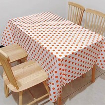 캐치 컬러풀 도트 파티 테이블보, 화이트 오렌지, 137 x 183 cm