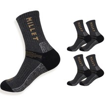 밀레 남성용 장목 등산 양말 5족 세트, 챠콜