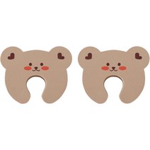 아가드 아동용 돗투돗 도어쿠션 돗꼼, 브라운, 2개