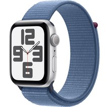 Apple 2023 애플워치 SE 2세대 알루미늄 케이스, 44mm, GPS, 실버/윈터 블루 스포츠 루프, Loop