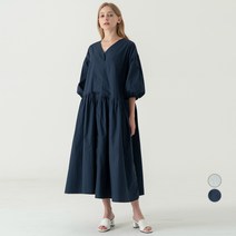 ELLE PARIS 오버사이즈 퍼프 슬리브 원피스