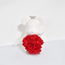 라비다 뉴 카네이션 곰돌이 석고오너먼트 레드 + 석고방향제 리필오일 3ml, 클린코튼