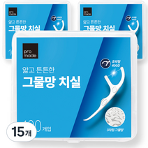 프로메이드 얇고 튼튼한 그물망 치실, 100개입, 15개