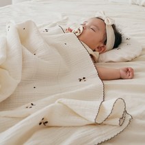 라비킷 유아용 사계절 프리미엄 순면 거즈 블랭킷, 폭신한목화