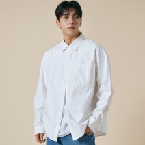 남성 옥스퍼드 오버핏 면 혼방 셔츠