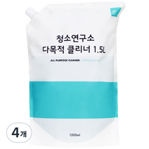 청소연구소 다목적 클리너 리필, 4개, 1.5L