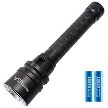 미나티 J16 해루질 수중랜턴 LED 후레쉬 손전등 + 1200mAh 배터리, 블랙