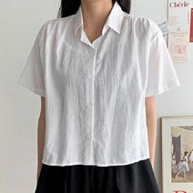 여성용 고방 체크 반팔 셔츠 남방