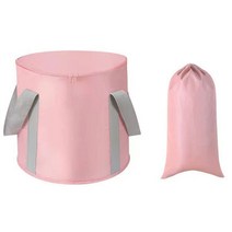 뮤젠 접이식 휴대용 보온 족욕통, 1개, 핑크