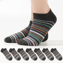 삭스팝 남성용 멀티 컬러 스트라이프 발목 양말 8켤레