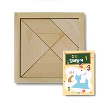 가베가족 원목칠교 + 칠교놀이 1단계 교재 KS1406, 혼합 색상, 1인용