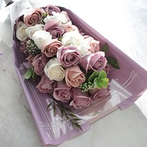 모리앤 33송이 비누꽃다발박스, 우아퍼플