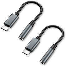 구스페리 C타입 이어폰 변환젠더 3.5mm, 2개, 블랙, 14cm