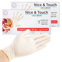 나이스앤터치 요리용 라텍스장갑 M, 100개입, 2개