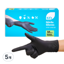 이지엔 니트릴 장갑 블랙, 중형(M), 5개