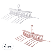 부자오빠 8P 공간활용 마술 옷걸이 핑크 + 화이트, 혼합 색상, 4개입