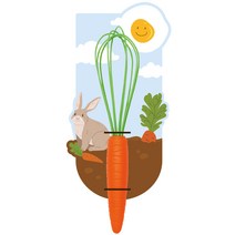 자유부인990 무소음 당근 실리콘 거품기, 1개, 혼합색상