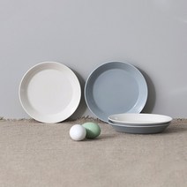 보울보울 어반데일리 디저트플레이트 접시 세트 18cm, 1세트, 리넨화이트 2p + 프렌치그레이 2p