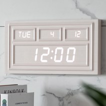 플라이토 웨인스코팅 인테리어 LED 벽시계 38cm   아트월 전용 걸이, 크림화이트