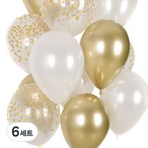조이파티 천장 풍선 세트 리플렉스앤 골든컨페티 혼합, 6세트, 랜덤발송(고무풍선)