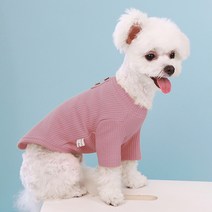 베이비도그 골지단추티 DT028, 핑크
