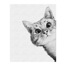 플레이어바웃 DIY 명화 그리기 세트 40 x 50 cm, 궁금한 고양이 화이트