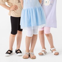 롤리트리 아동용 코튼 스판 5부 레깅스 3매입