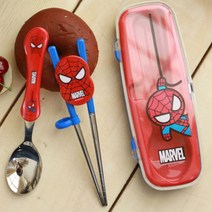 스파이더맨 교정용젓가락케이스세트, 레드, 1개