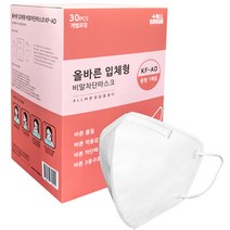 더올바른 입체형 비말차단 마스크 중형 화이트 KF AD, 1개입, 30개