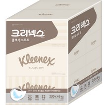 크리넥스 클래식 펄프 미용티슈 2겹, 6개입, 4개