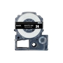 엡손 라벨테이프 SD24KW 호환 라벨지 24mm 검정바탕 흰색글자, 1개
