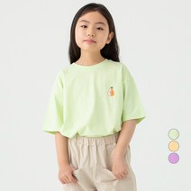 롤리트리 아동용 과일자수 포인트 오버핏 반팔티셔츠