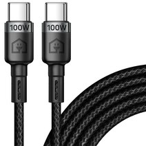 홈플래닛 C to C PD100W 초고속 충전케이블, 2m, 블랙, 1개