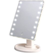 파인블루 LED 뷰티 터치 탁상거울, 화이트