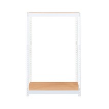 스피드랙 V2 선반 2단 900 x 400 x 1500 mm, 프레임(화이트) + 선반(우드)